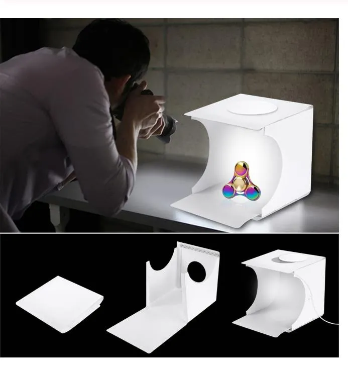 Mini Taşınabilir Katlanır LightBox Pography Stüdyo Yumuşak Kutu LED Işık PO Yumuşak Kutu DSLR Kamera Po Arka Plan2154