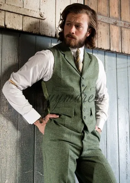 Green Groom Vests 2019 Custom Made Six Five Men Vest Slim Fit Prom Vest Notched Lapel Wedding Weistcoat243o