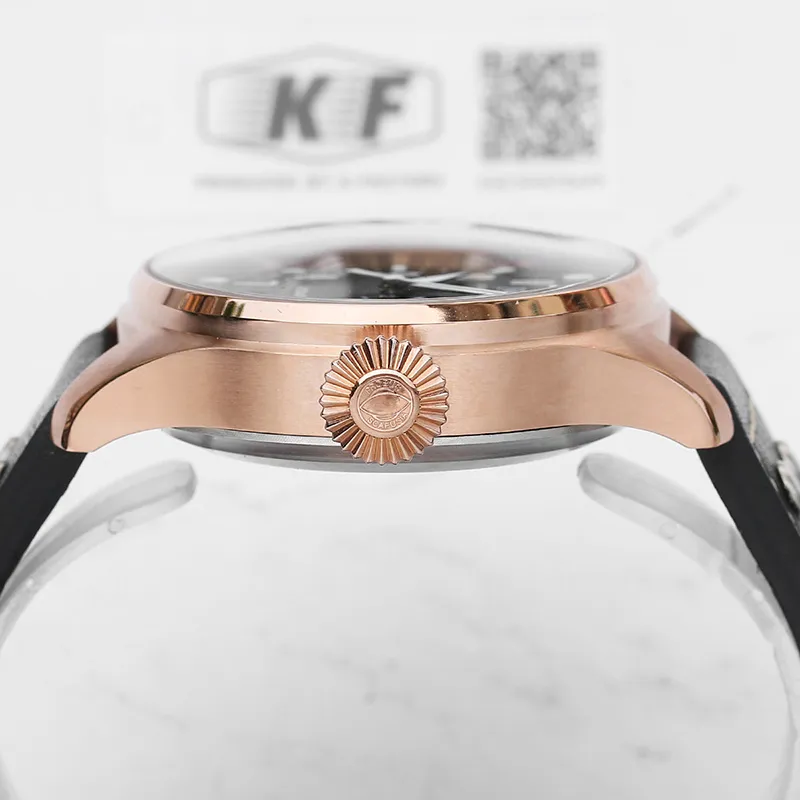 Luxury Rose Gold Mens 2813 Mekanisk automatisk rörelse Fashion Watch Men's Designer Power Recerve Big Pilot Watches Wristwa315K