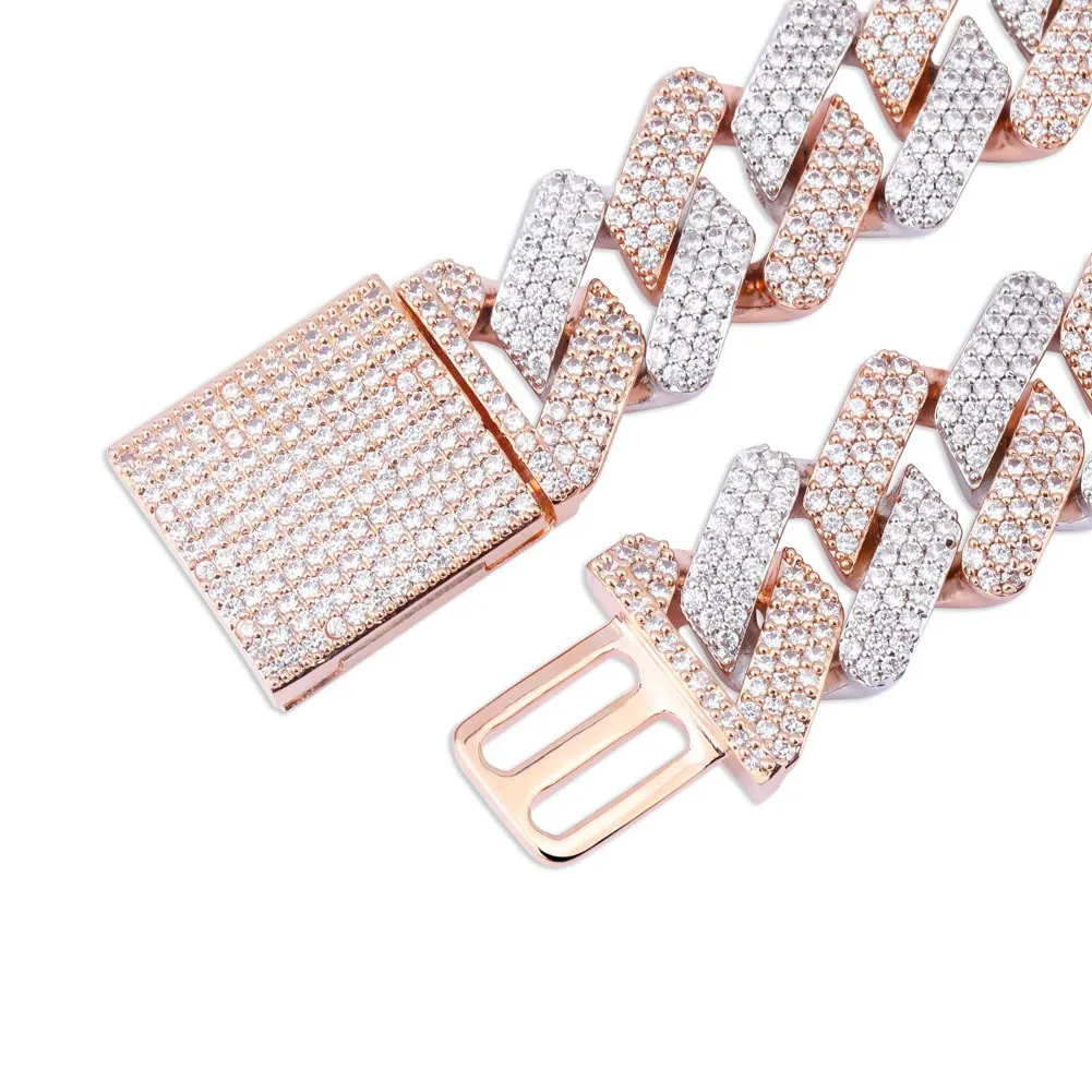 Bracelet Hip Hop de haute qualité avec pendentif à ongles en diamant complet, pendentif en cuivre et zircone cubique, ensemble de 4 couleurs, diamant Miami Cu213s