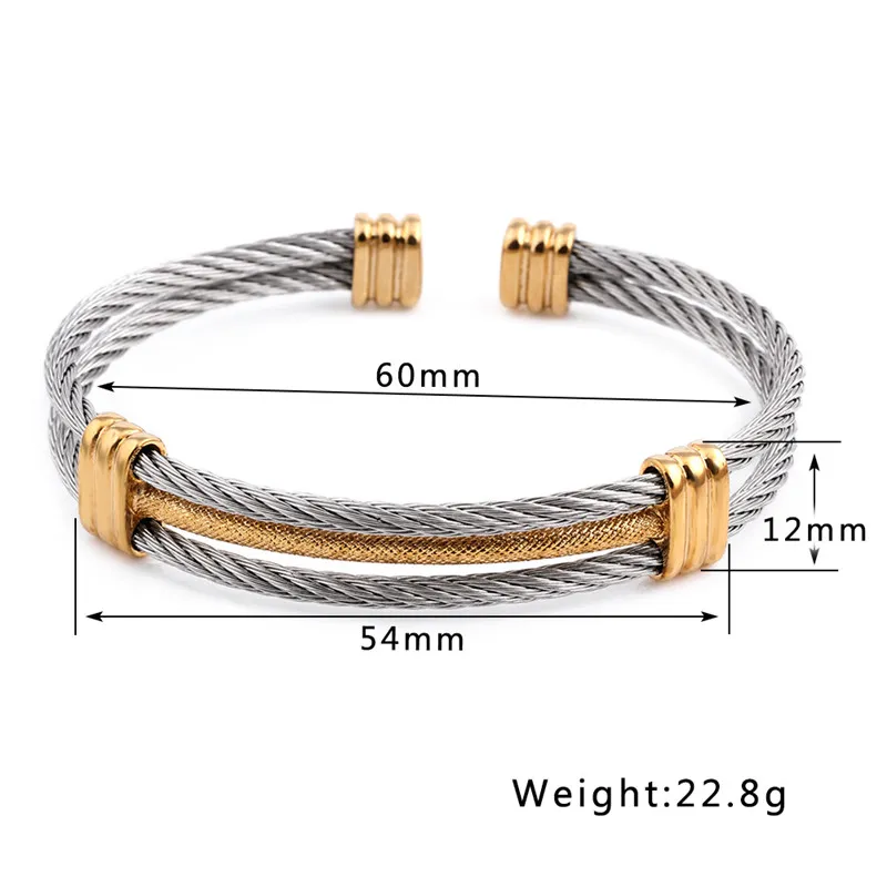 Modyle nova chegada linha de fio primavera colorido pulseira aço titânio estiramento pulseiras cabo aço inoxidável para women299h