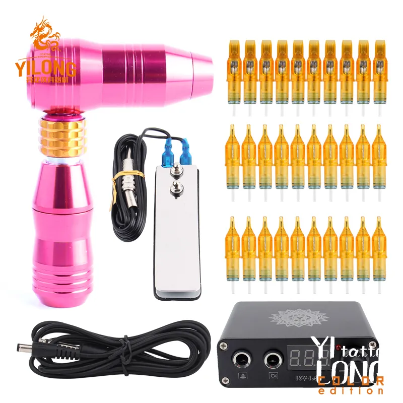 Professional Rotary T Pen Tattoo Kit LCD Mini Power With Needle Cartrige Equipment Supplies T2006092946657