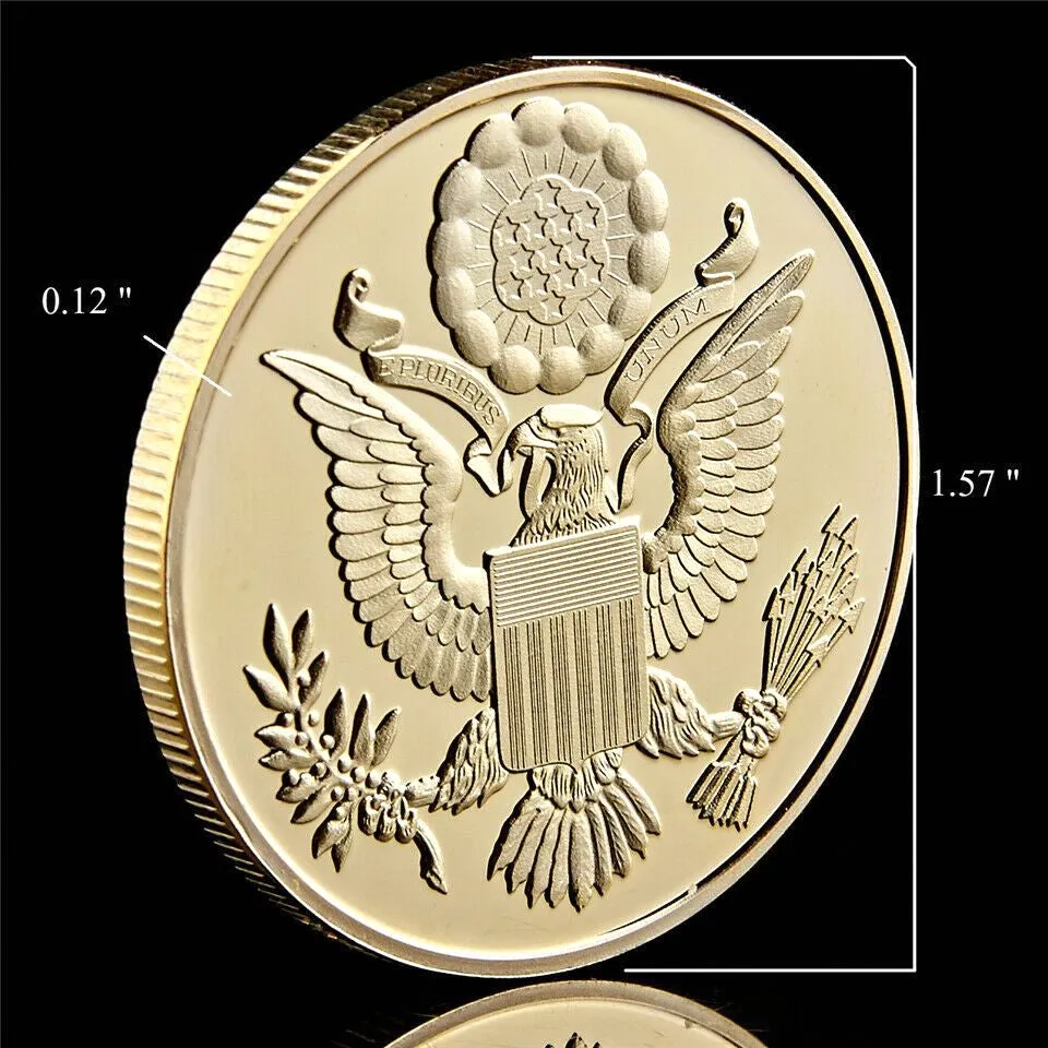 artesanato maçônico ANAUT USA LIBERTY EAGLE TIKEN GOLD BLATED 1OOL CHAIXO METAL COIN Coleção Wcapsule1141492