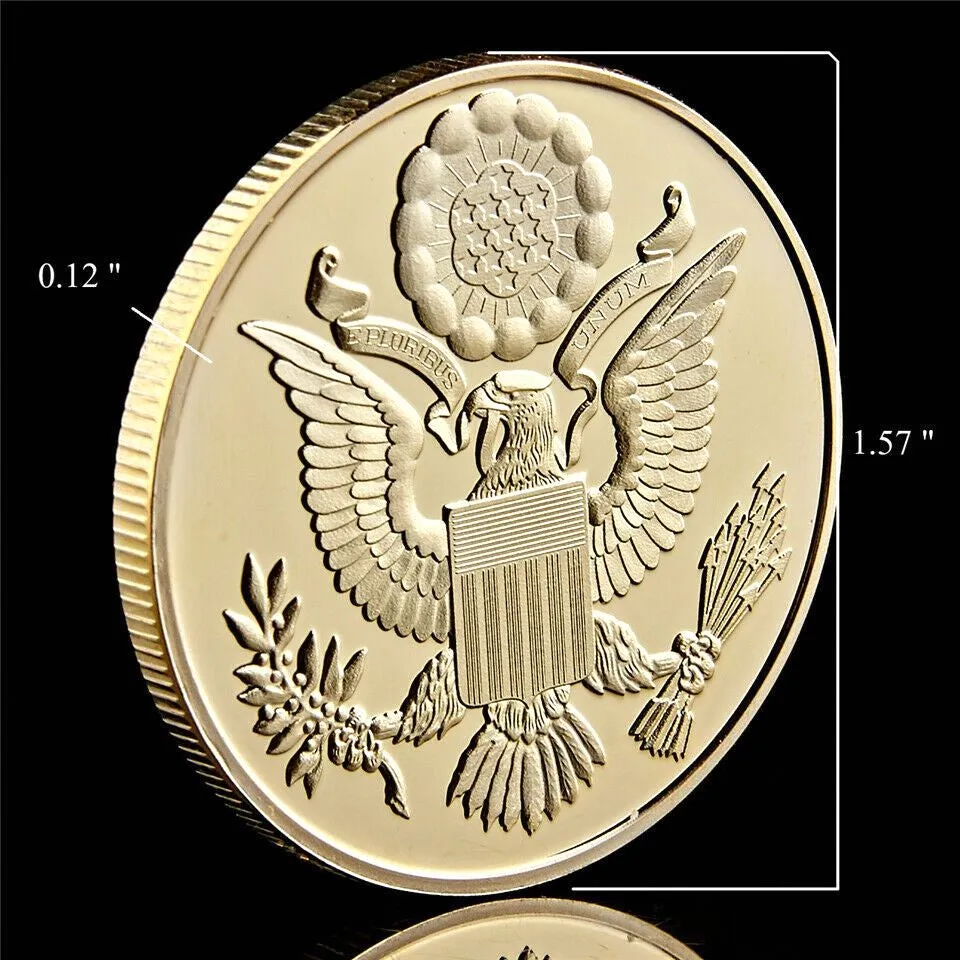 5st Masonic Craft Annuit USA Liberty Eagle Token Gold Plated 1oz Challenge Metal Coin Collection WCAPSULE1761943