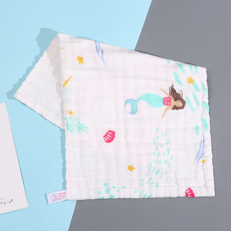 Nouveau 25*50 gaze coton bébé mouchoir carré serviette de bain Robes mousseline infantile visage essuyer tissu apaiser