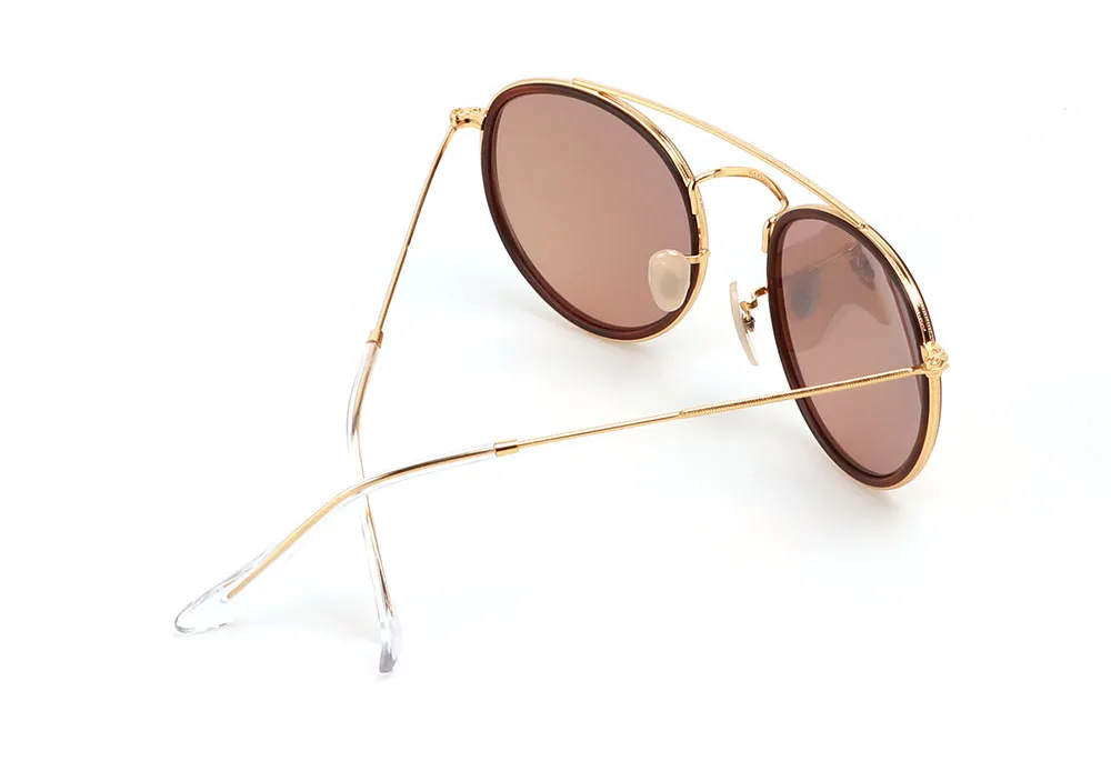 Okulary przeciwsłoneczne o najwyższej jakości w stylu dla mężczyzn Kobiet Rama stopowa lustrzana szklana soczewki podwójny most retro okulary z pudełkiem i 227Q