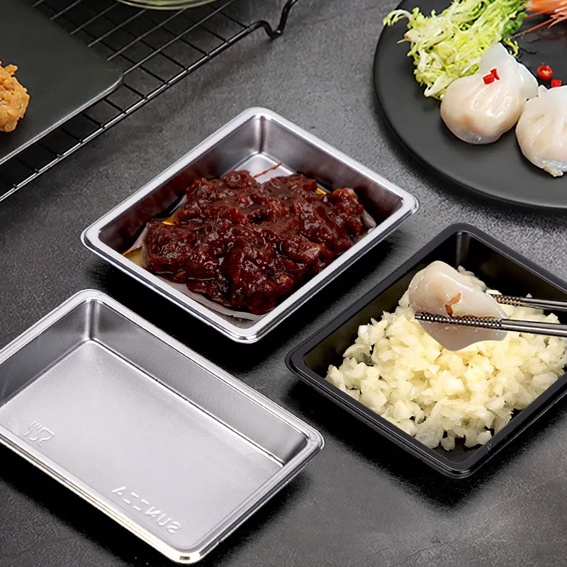 Disposable Sushi Soy Sauce Dish Rectangle Salad Salt Seasoning Containers Plate Restaurant Take-Out Package Whole2734