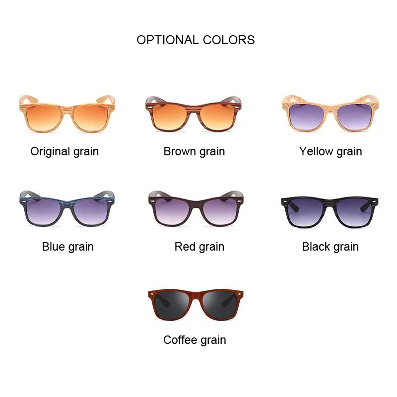Мужчины женские ретро -хипстерские квадратные квадратные деревянные припечатки Классические солнцезащитные очки на открытые очки UV400 Элегантные солнцезащитные очки для дерева 242A