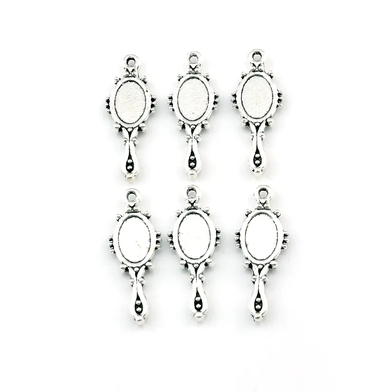 Antique silver Alloy devil mirror Charms Pendants For Jewelry Making Bracelet Necklace DIY Accessories 10x27mm A-588209W