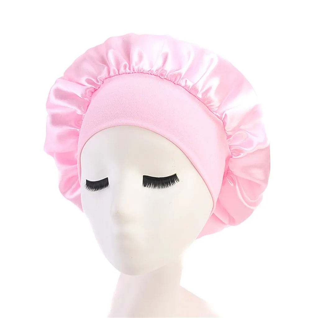 Long Hair Care Women Fashion Satin Bonnet Cap Night Sleep Hat Silk Cap Head Wrap Sleep Hat Hair Loss Caps Accessories12287