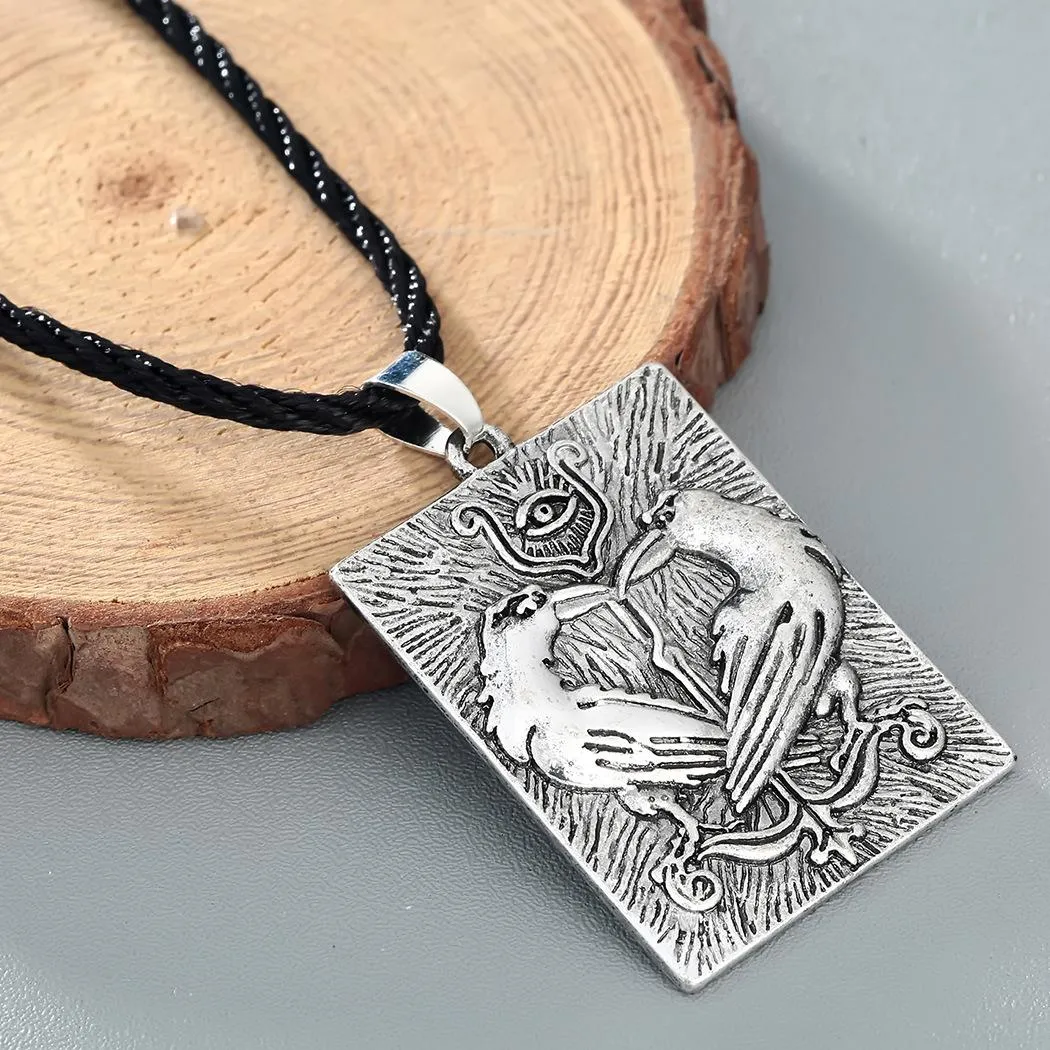 B30 vintage odin raven pássaro símbolo pingente nórdico viking animal pingente amuleto colar2446