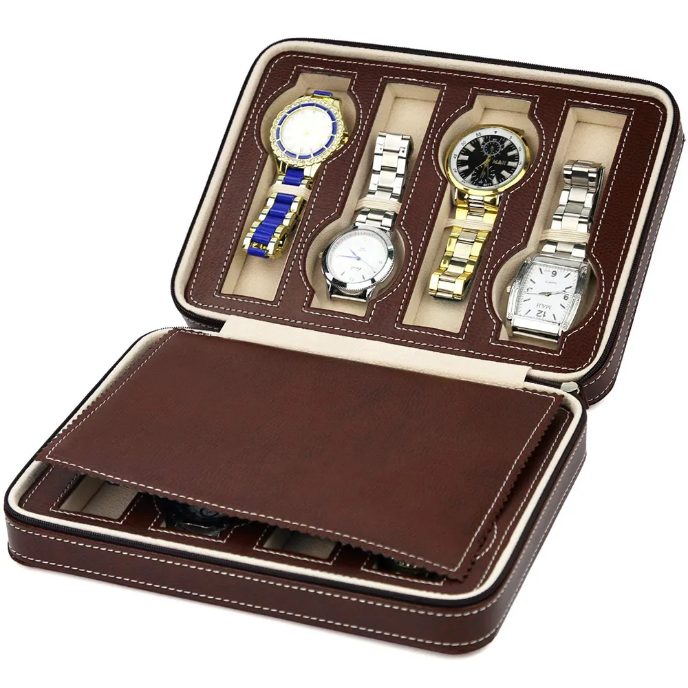 PETURA PU PORTABILE 2 4 8 slot orologio orologio orologi porta organizzatore di orologi squisita e resistente all'amante D35 SH12802599