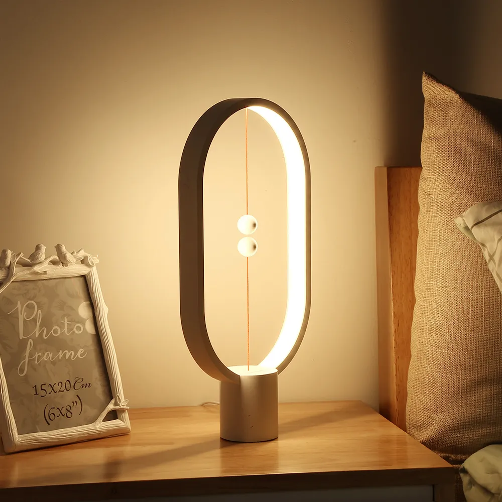 Najnowszy Heng LED Balance Lampa Nocna światło USB Wystrój domu sypialnia biuro nocna lampa powieść światło świąteczny prezent światła 225q
