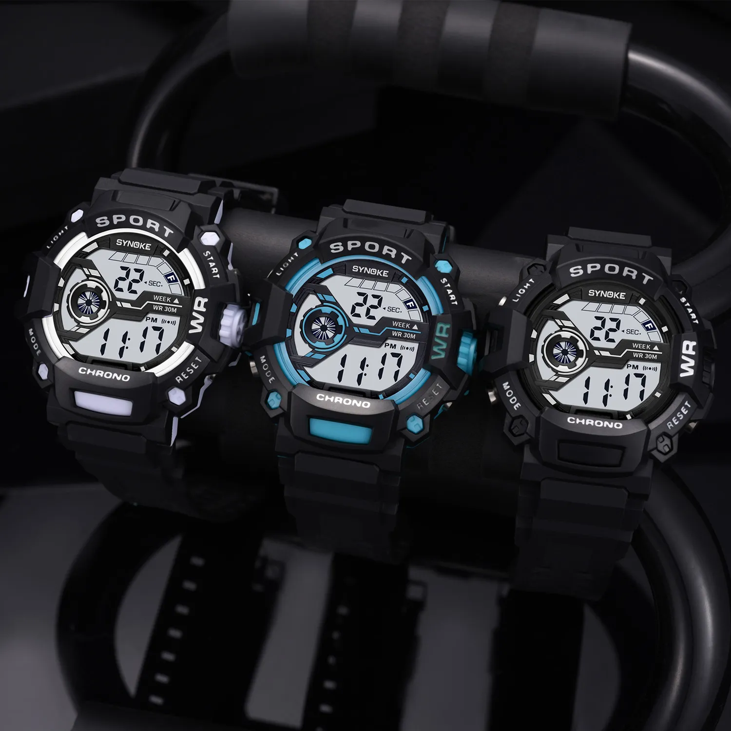 Panars moda masculina relógio digital à prova dwaterproof água esportes ao ar livre relógios de pulso led eletrônico para men297v