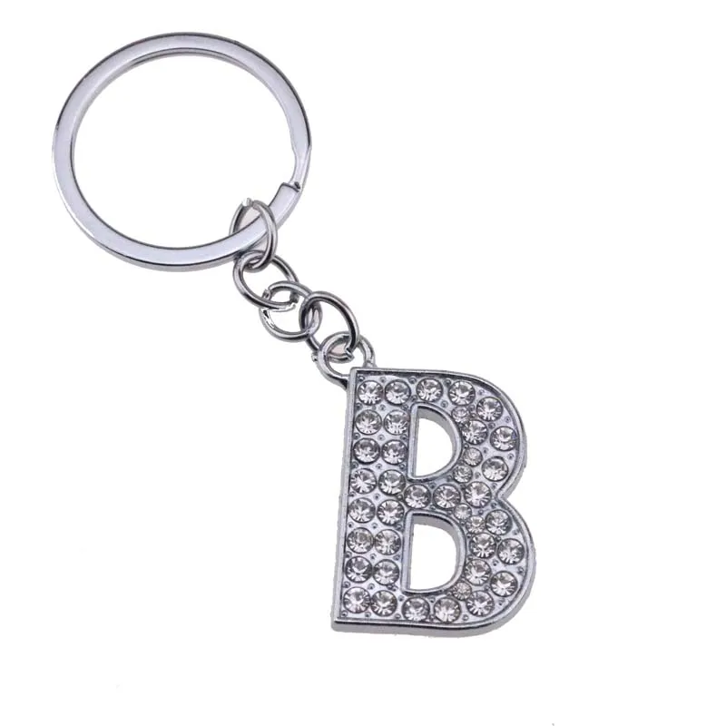 120st Alloy Alphabet Letter Full Rhinestone with Split Ring NeyChain DIY Accessories 3 2 315p