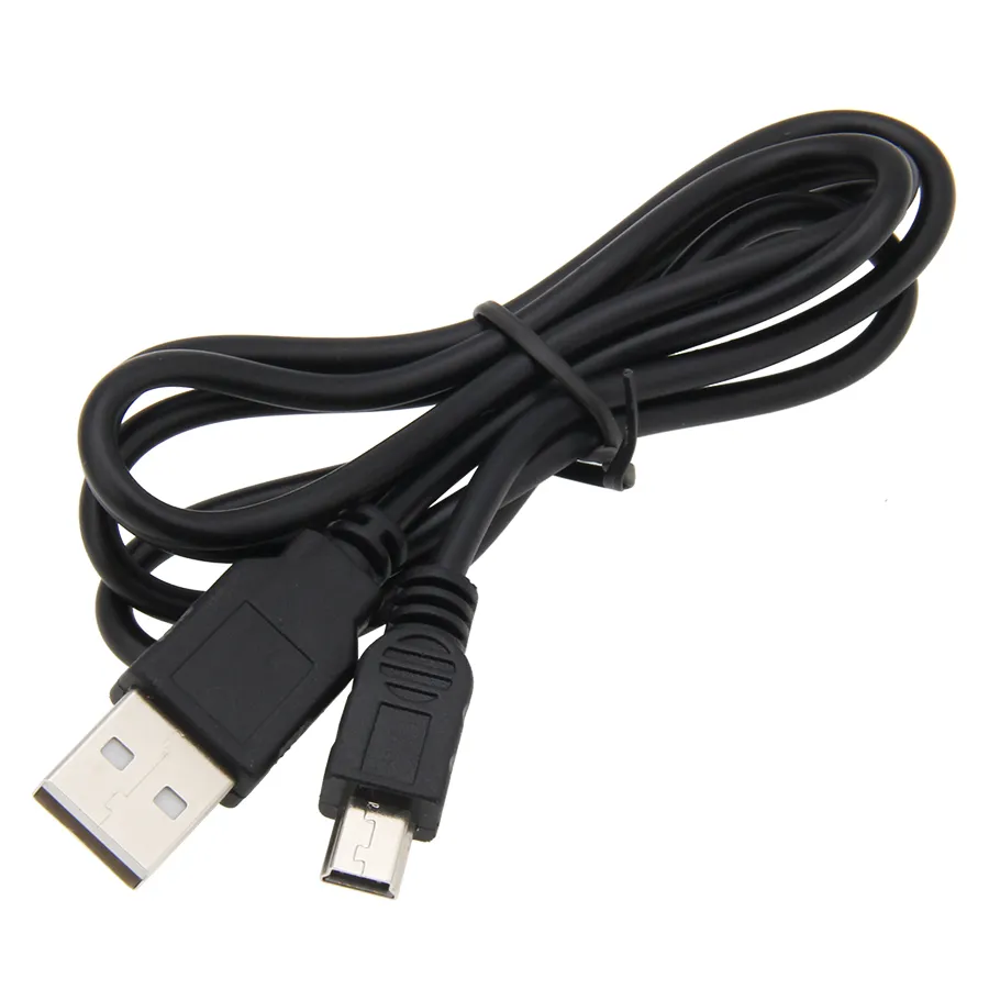 Siyah 1m USB Tip A'dan Mini 5pin B Veri Senkronizasyon Kabloları Kamera MP3 MP4 için Şarj Tel Şarj Kablosu Hattı