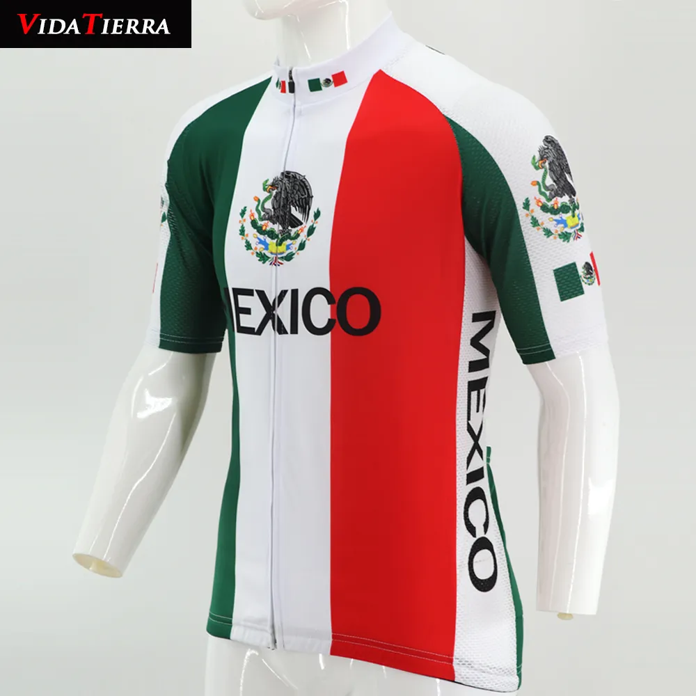 2019 Vidatierra Cycling Jersey Green White Red Mexico Pro Racing Team Downhill Jersey Go Pro Mtb Jersey Classic Cool Domineering R194V