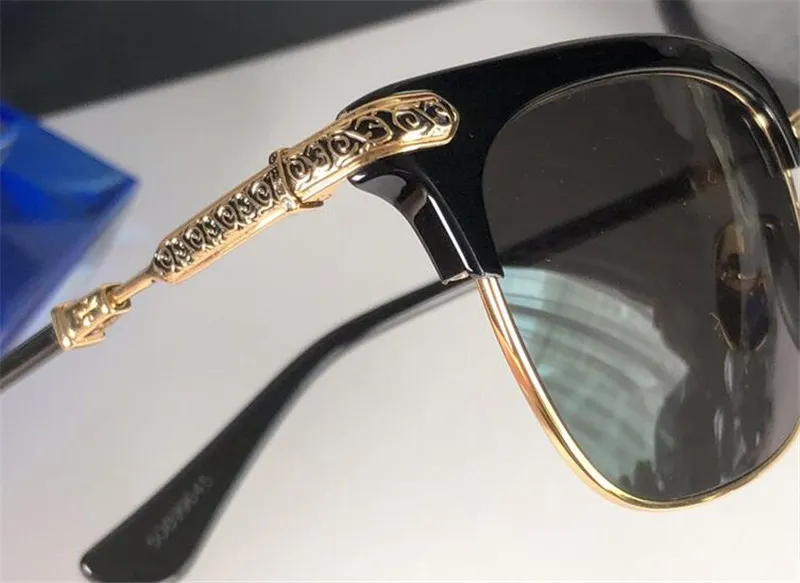 Nouveaux lunettes de soleil rétro populaires Vert Punk Style Designer Square Square avec un revêtement en cuir Reflectif Anti-UV Lens Top 274E