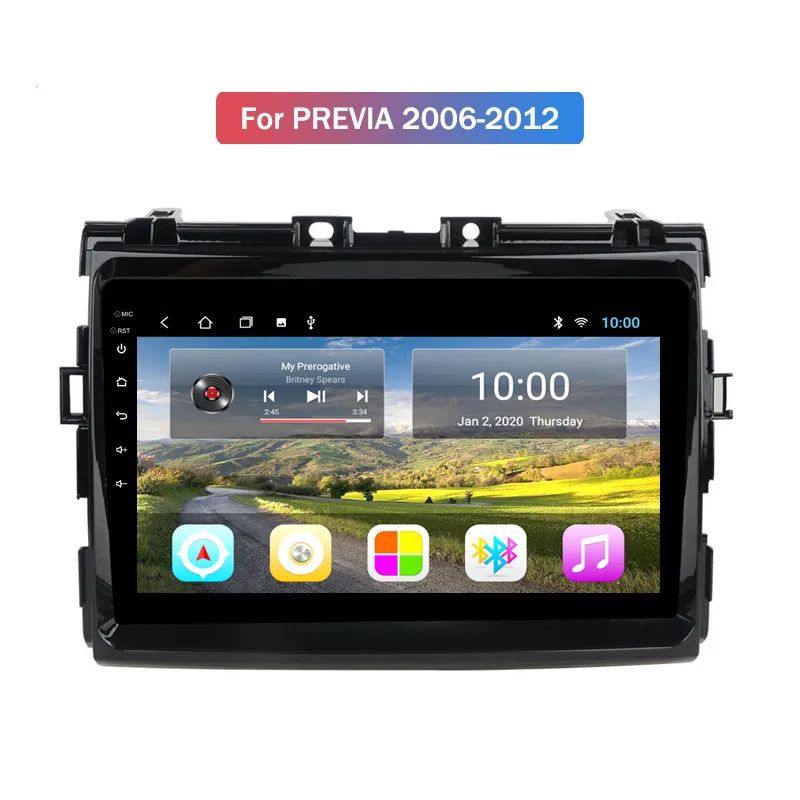 Video autoradio 2G RAM Toyota PREVIA 2006-2012 Navigazione GPS Android con schermo SWC 2.5d HD