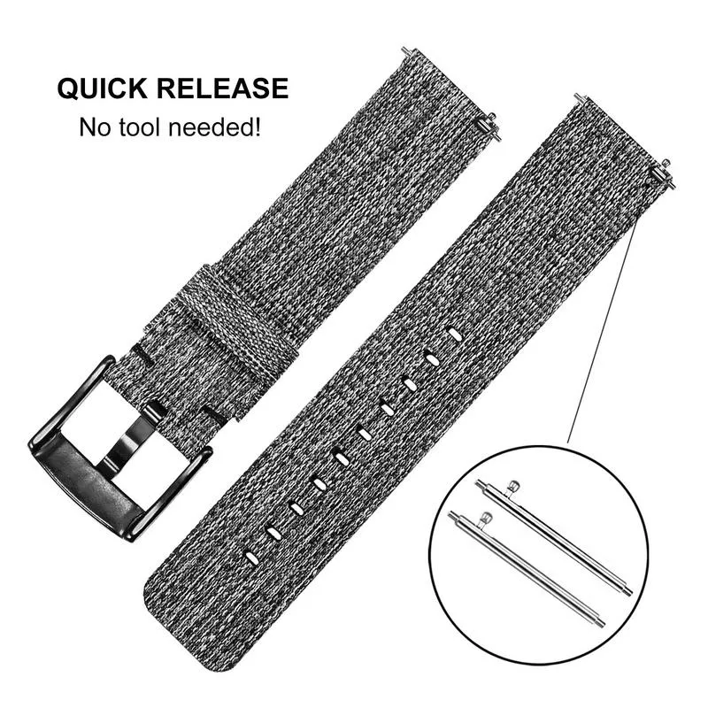 Canvas Nylon Watchband for Garmin Vivoaction 4 4s Venu Luxe Style Vivomove 3 3S HR Szybki pasek zwolnienia Band1279W