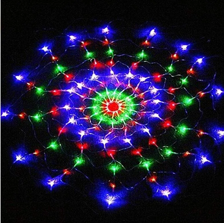 Luzes de rede led aranha web luz flash céu estrelado decoração natal conto de fadas festival redondo personalizado colorido multifunctiona246s