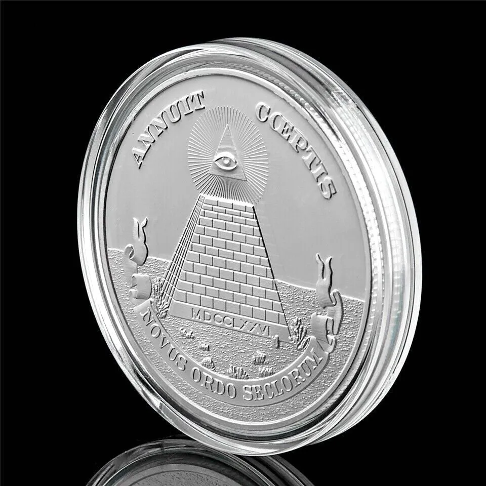 10 pezzi di arti e mestieri coeptis mashonic emblema nazionale annuita annuita moneta di sfida token metal.