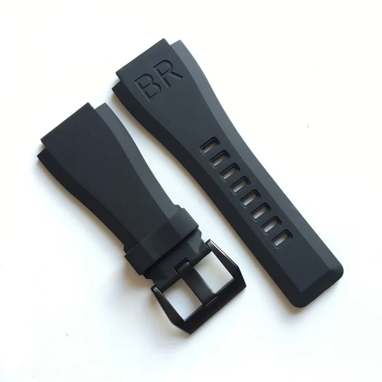 Högkvalitativ gummiband för BR BR01 BR01-92 01-92 Titta på armband Rem Byt ut Reparation Fix Accessory Watchmaker Buckle Clasp273a