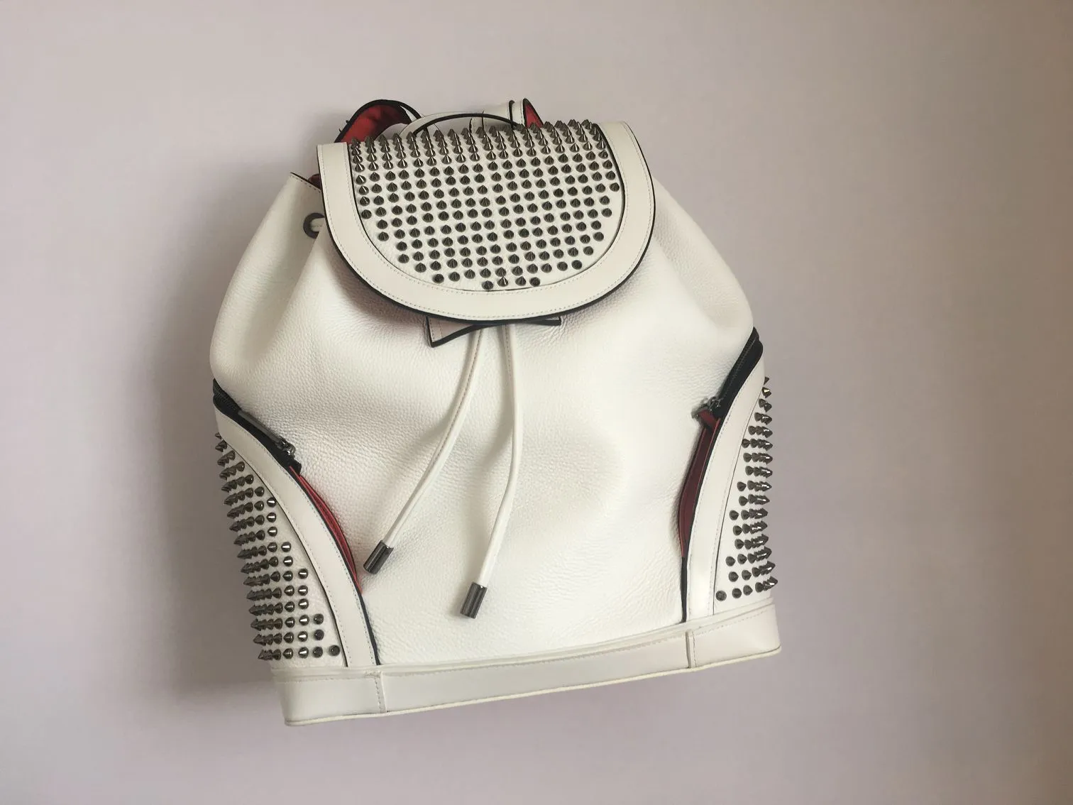 Top New Fashion backpack Luxury handbag Designer high quality lovers school bag fashion handbags studded rivets real leather women241C