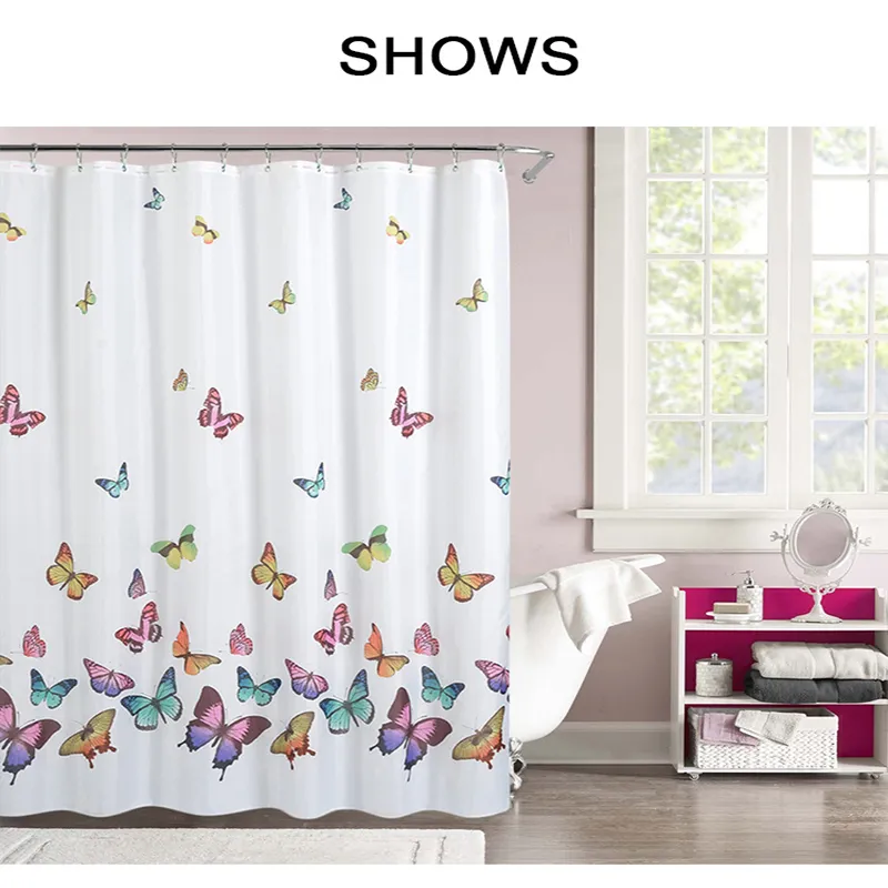 Tessuto tende con motivo farfalle multicolori Tenda da doccia impermeabile Shower296R impermeabile