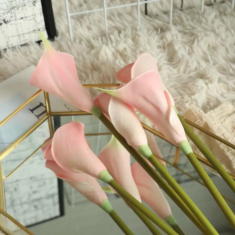 Kunstmatige nepbloemen Blad Calla Bloemen Bruidsboeket Party Home Decor zijden hortensia's goedkope bloemdecoratie voor thuis 20191269I