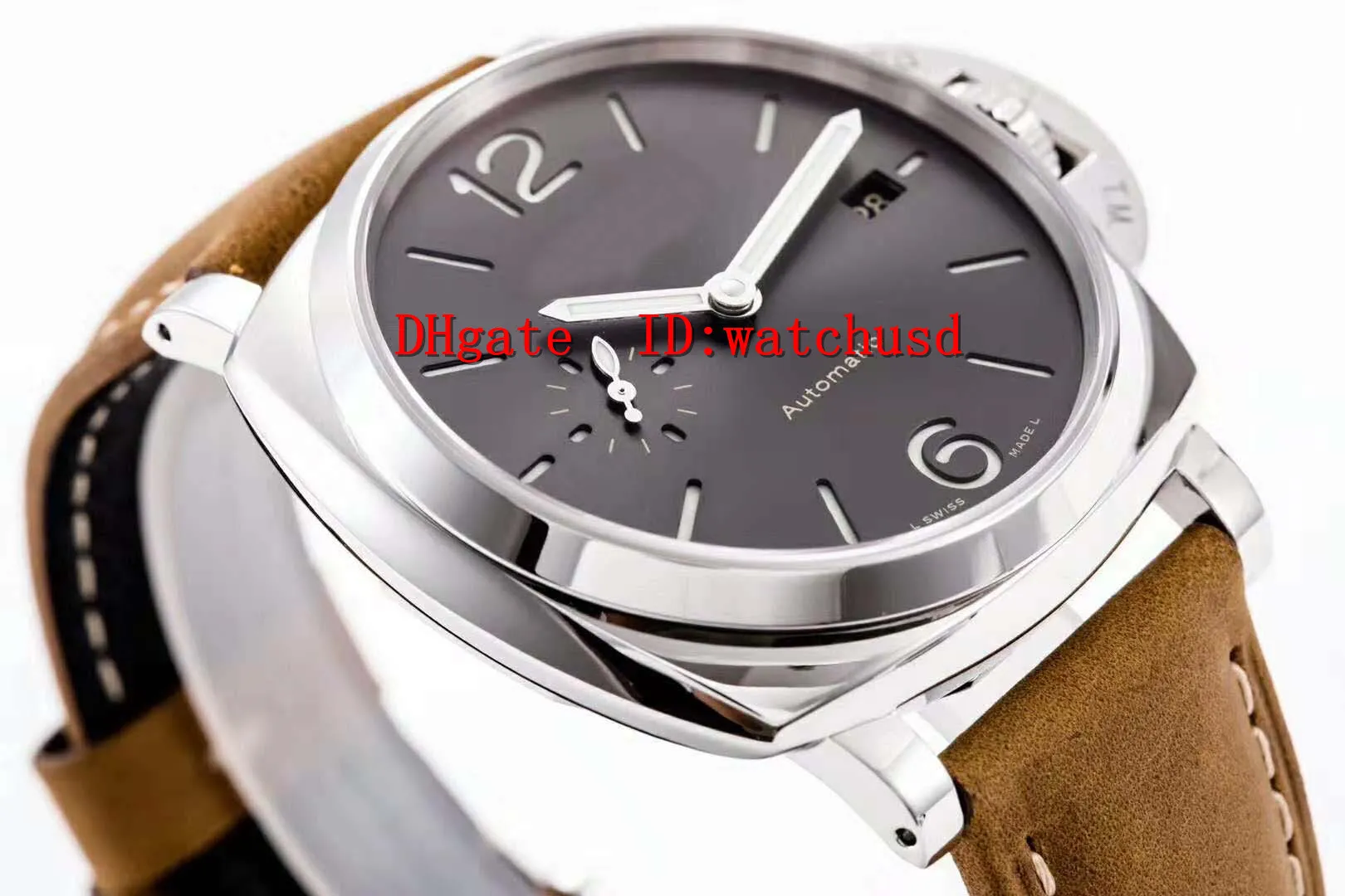 Vs fábrica pam 904 relógios de luxo aço inoxidável relógios masculinos exibição data safira à prova dwaterproof água suíço automático mecânico sólido c295c