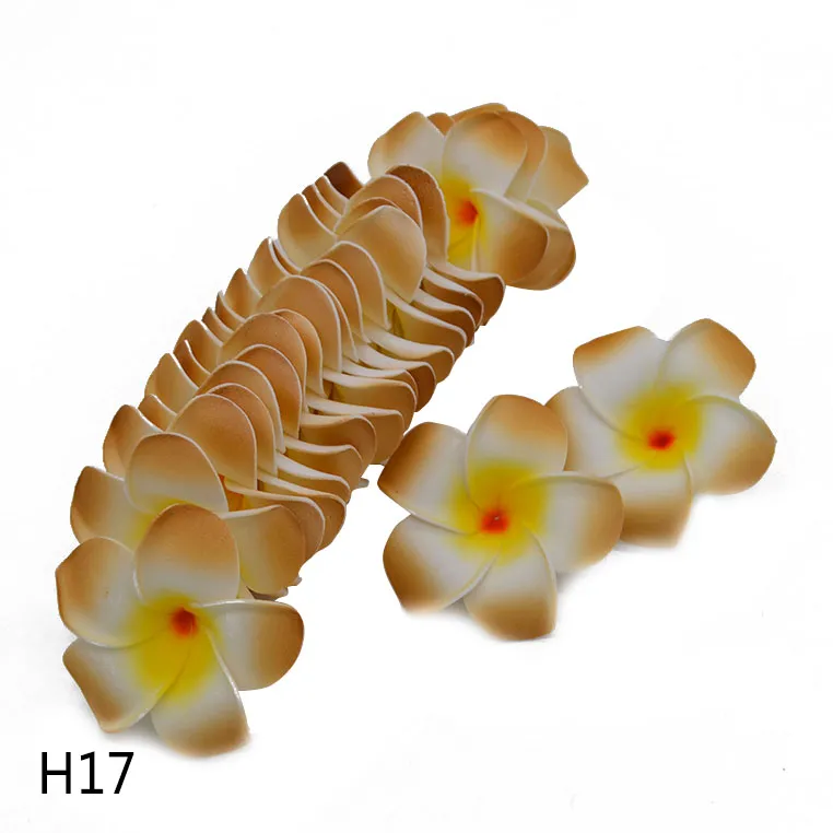 5-9cm 인공 Plumeria Hawaiian Pe Foam Frangipani 꽃 Diy 화환 머리 장식 웨딩 파티 장식 가짜 꽃 2600