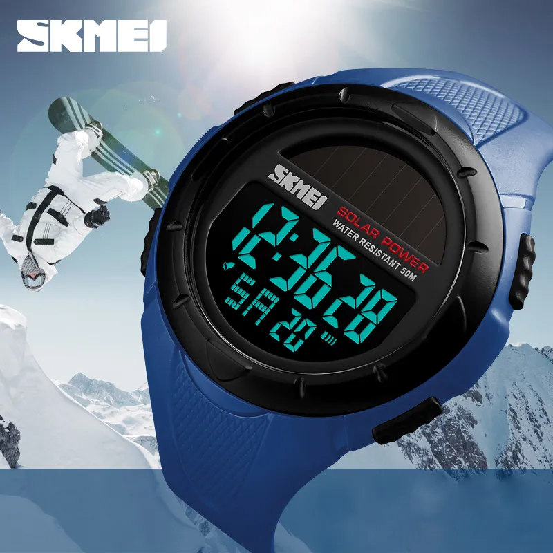 Skmei Men Luminous Watches Sport Digital Mens Wristwatches Solar for Power Enviormentally Alarm Male Clock Reloj Hombre 14052558