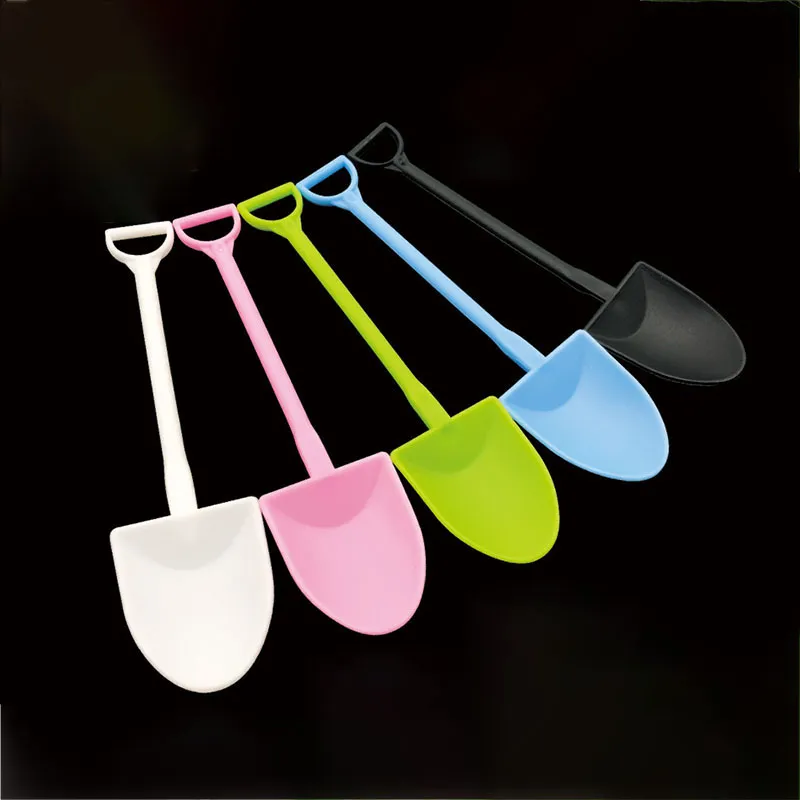 Colorful Disposable Plastic Cake Spoon Potted Ice Cream Scoop Shovel Small Potted Flower Pot pastry Spoons WX9-1150339f