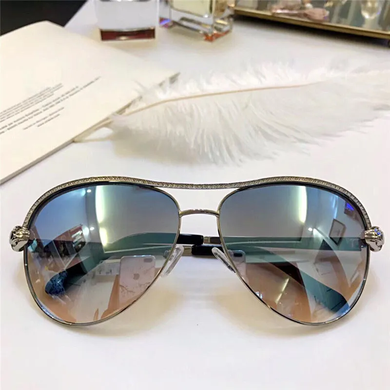 Luxo- Moda Mulheres Designer Sunglasses 1011 Metal Pilot Animal Frame Legs em forma de cobra com diamantes Proteção de alta qualidade e olho289m