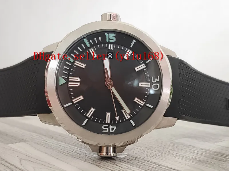 Najwyższa jakość 42 mm data IW329001 Ocean Black Dial Automatyczna męska zegarek 316L stalowa obudowa gumowa pasek sportowy zegarki Sapphire zegarek