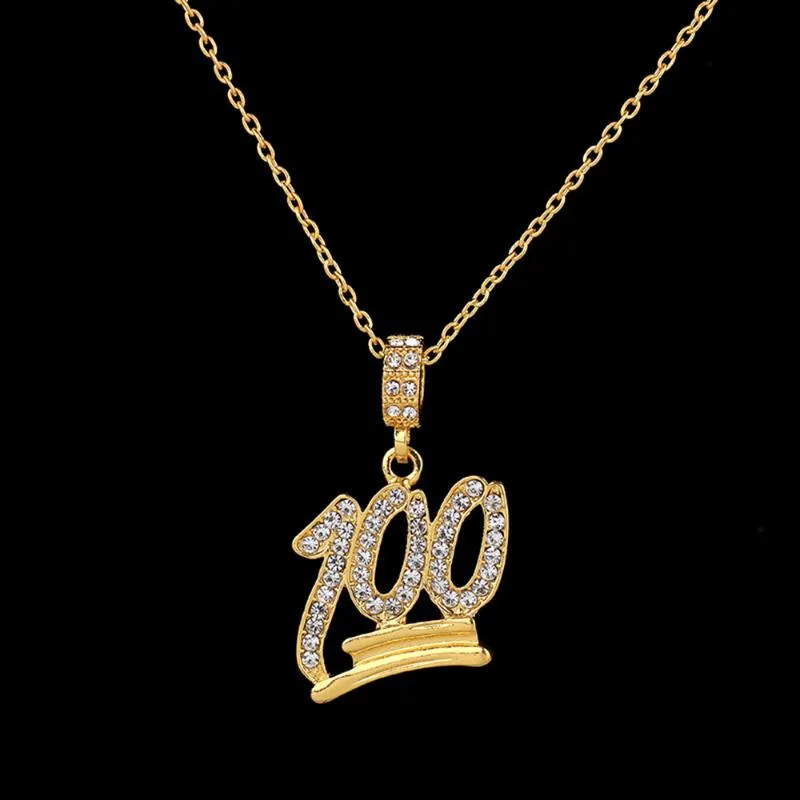Mode enkel ihålig halsband guld full vit rhinestone 100 poäng hängsmycken studenthalsband smycken gåva301o