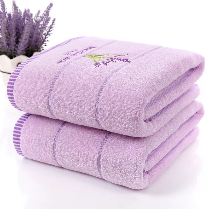 Handdoek Hoge Kwaliteit 100% Lavendel Katoen Set Badhanddoeken Voor Volwassenen kind 1 st Gezicht 2 stks Badkamer 1328Z