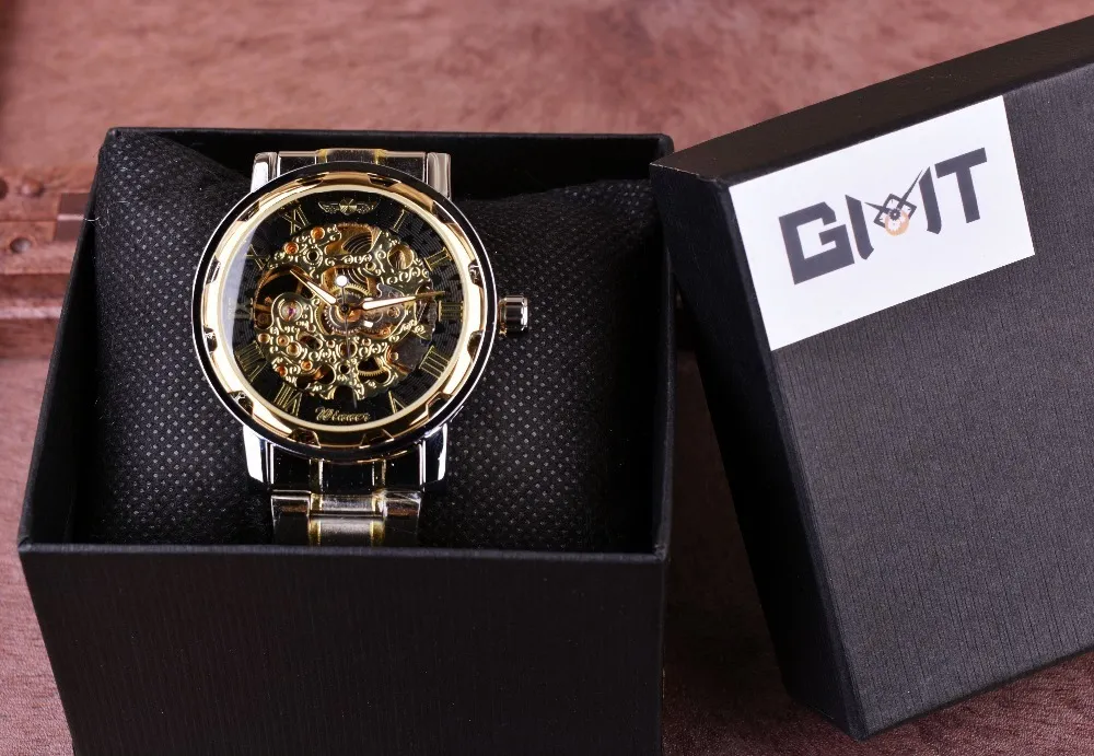 Relógio de ouro transparente relógios masculinos marca superior luxo relogio masculino relógio casual montre homme relógio esqueleto mecânico j19276t