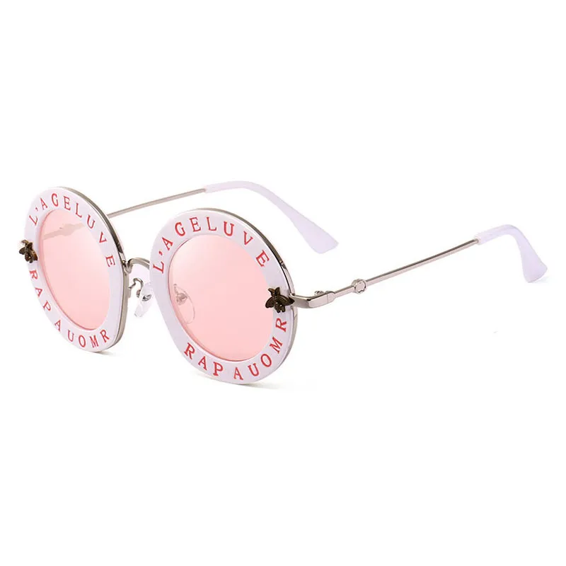 Luxus-Neuankömmling Markendesigner Runde Sonnenbrille für Frauen gute Qualität HD-Spiegel-Sonnenbrille Reiseparty Modeaccessoire gla290g