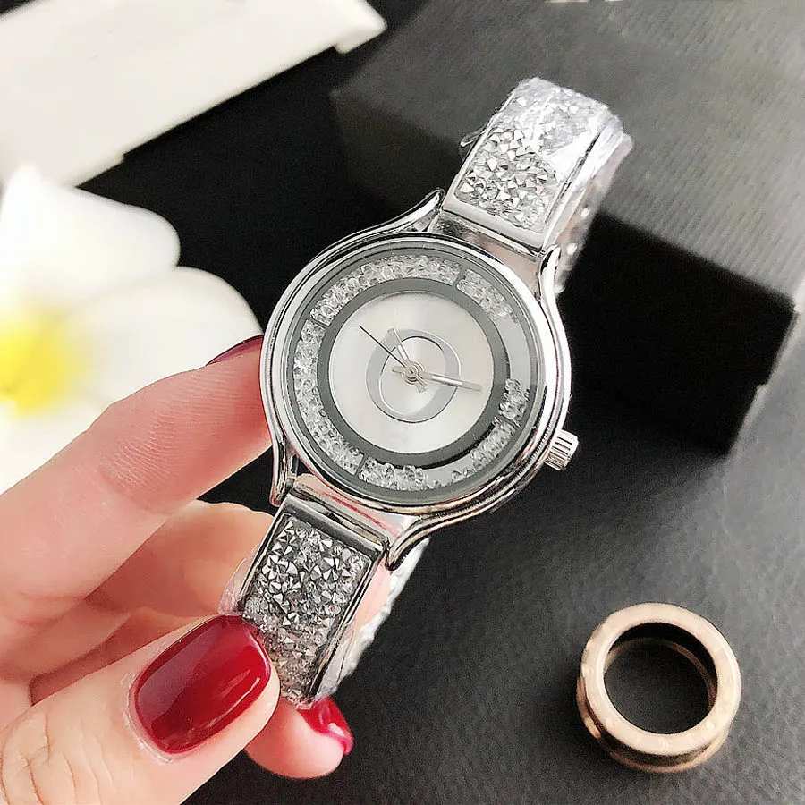 Fashion Brand Watches for Women Girls crystal bracelet style steel metal band Quartz wrist Watch P74