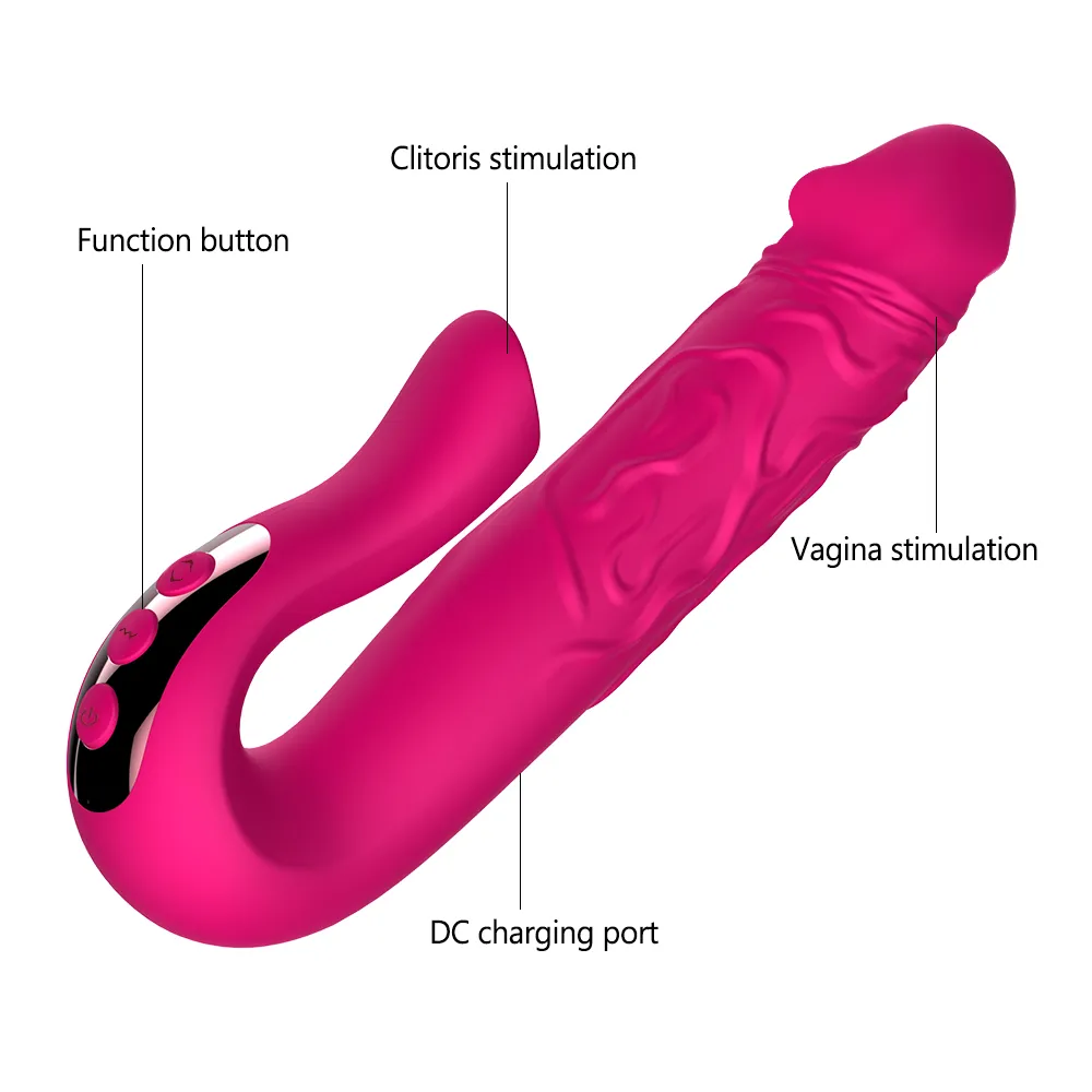 Olo Dildo Vibrator GSPOT MASSAGE CLITORIS STIMTORIS TELESCOPIC ROTATION AV TONGY LISKING SUCKER VIBRATORS SEX TOYS for Women Y14700679