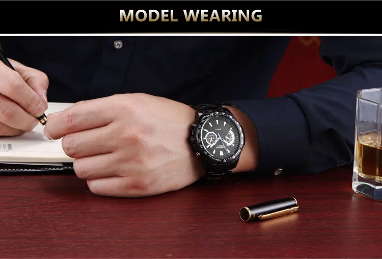 Relógios masculinos Curren Fashion Business Quartz Watch Men Sport Full Steel impermeável Relógio Masculino Relógio Masculino Masculino261O