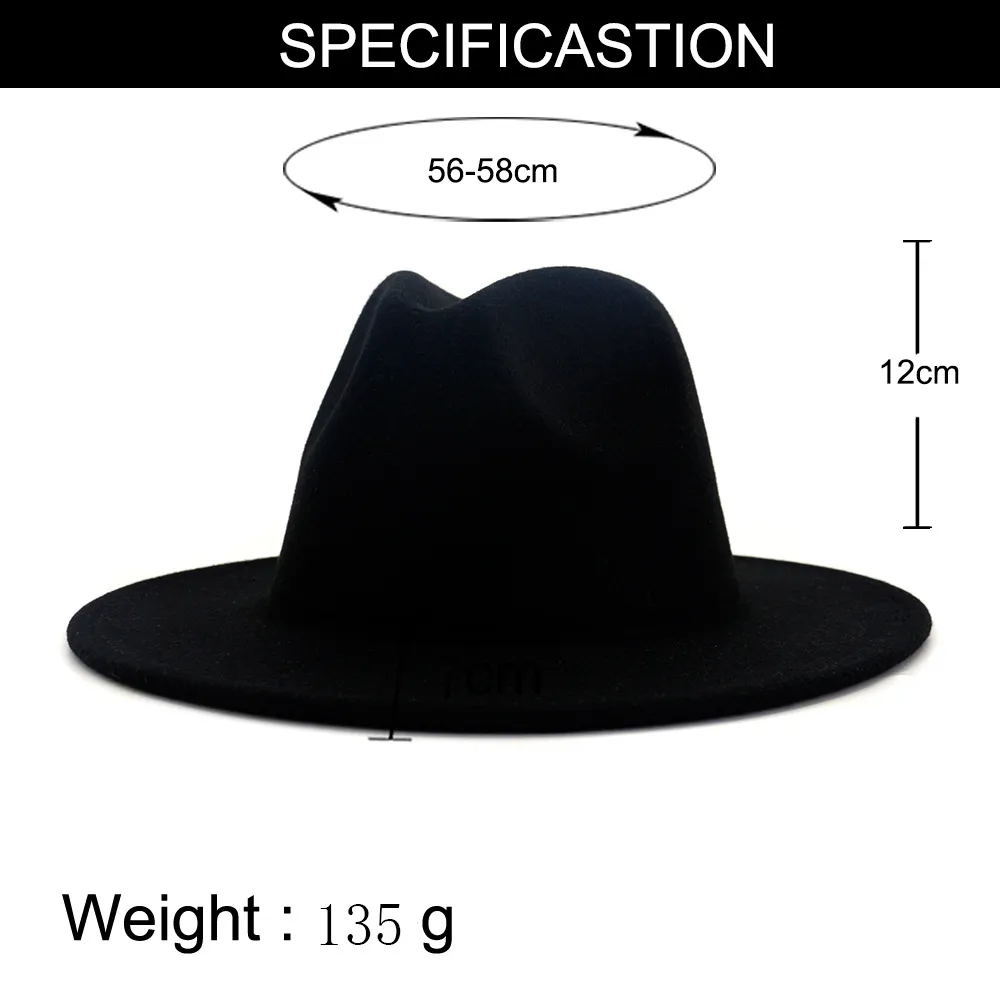 Schwarz mit lindgrüner Unterseite, Patchwork-Jazz-Fedora-Hüte mit schwarzem Filzband, Damen-Panama-Hut aus Wollfilz mit breiter Krempe279d