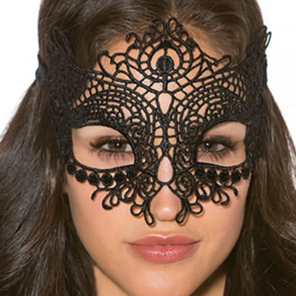 Maschera sexy in pizzo nero maschera veneziana in maschera a sfera di abbigliamento fantasia costume di Halloween cosplay mask2764195