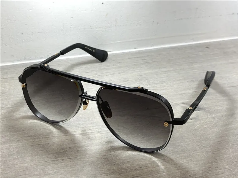 Gold Black Pilot Solglasögon för män Gray Blue Shaded Lens Sunnies Summer Sun Glasses Gafas de Sol Mens Solglasögon Shades med Box280k