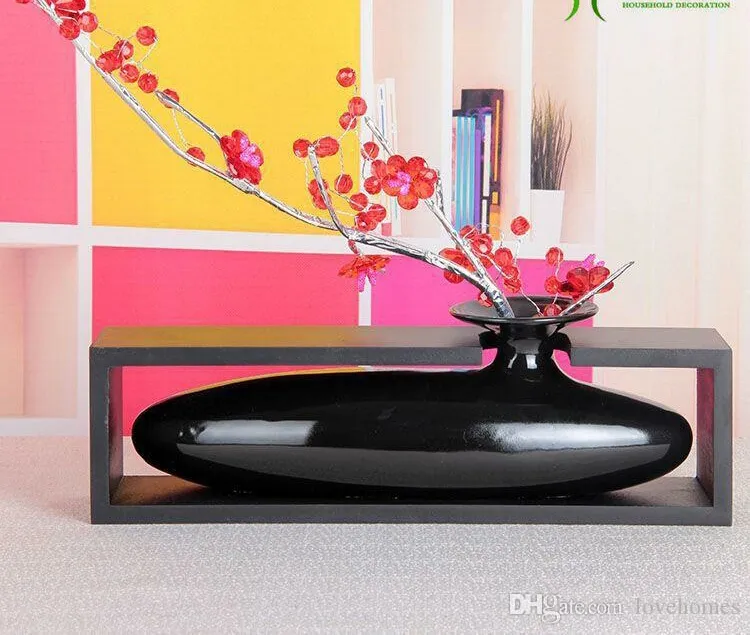 Vase en céramique moderne en forme d'eau, pour décoration de maison, Vase de table, couleurs rouge, noir et blanc, choix 263k