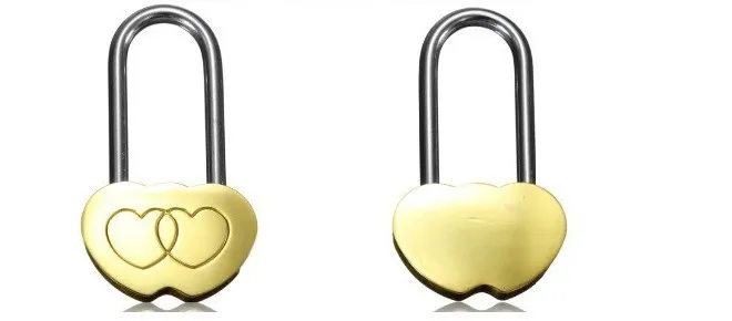 100 pièces cadenas amour serrure gravé Double coeur saint valentin anniversaire cadeaux 237K