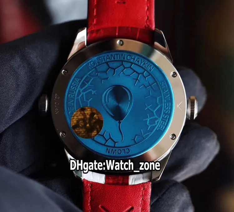 TWF V3S Konstantin Chaykin Moon Phase Joker Vampire Halloween Dial NH35A Orologio automatico da uomo Verde interno rosso Sciarpa in acciaio in pelle 271D