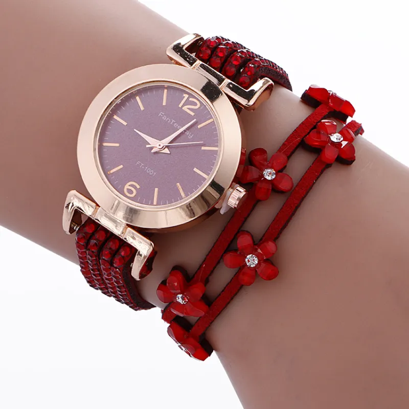 Presentes especiais relógios femininos moda envoltório em torno de cadeado diamante floco de neve pulseira senhora mulher relógio de pulso quart232w